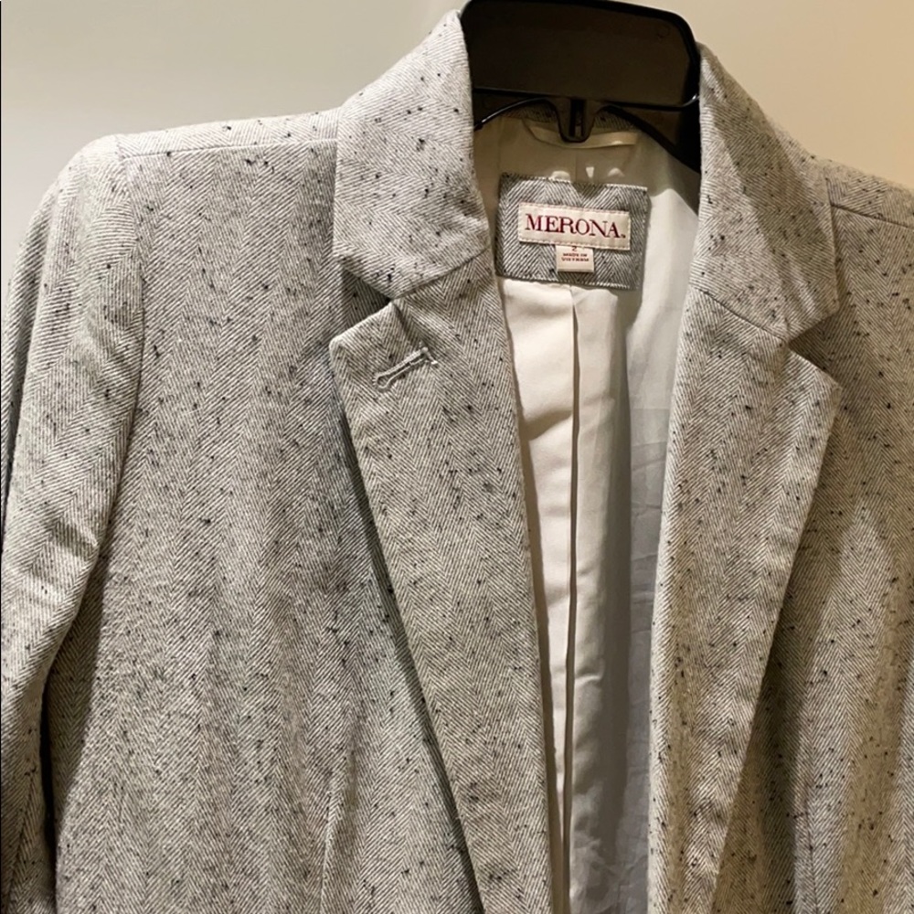 Light gray winter blazer